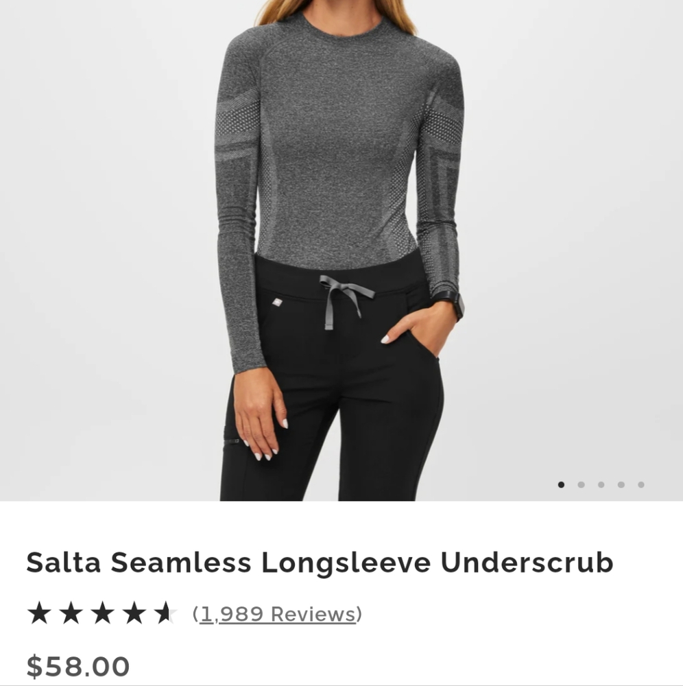 Figs size small, long sleeve gray shirt